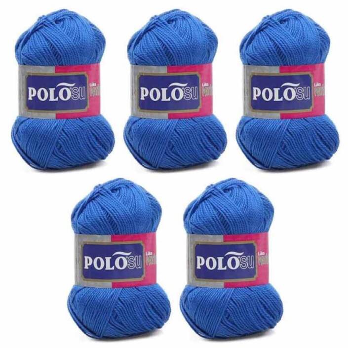 Polosu Lüks Patik El Örgü İpi 312 Koyu Mavi ( 5 Adet ) - 2