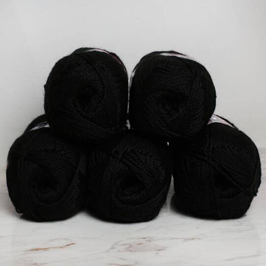 Polosu Lüks Patik El Örgü İpi 317 Siyah ( 5 Adet ) - 3