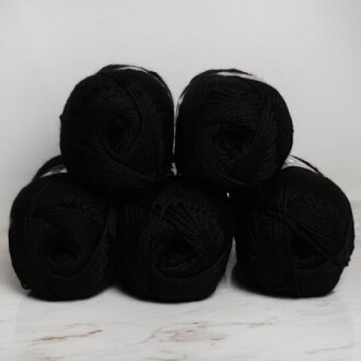 Polosu Lüks Patik El Örgü İpi 317 Siyah ( 5 Adet ) - 3