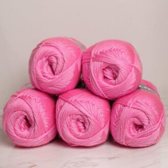 Polosu Lüks Patik El Örgü İpi 336 Gülpembe ( 5 Adet ) - 4