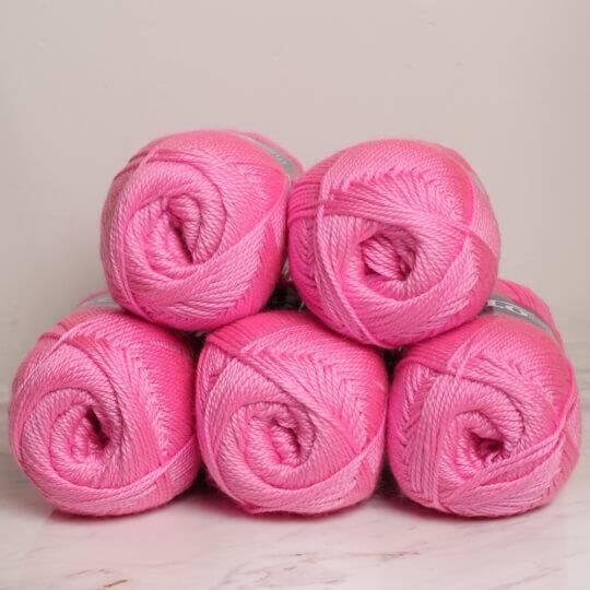 Polosu Lüks Patik El Örgü İpi 336 Gülpembe ( 5 Adet ) - 4