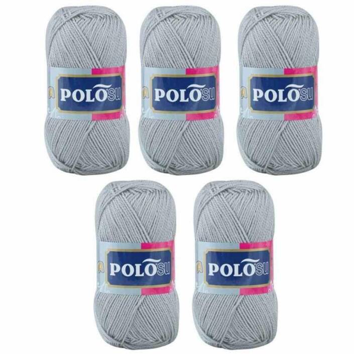 Polosu Lüks Patik El Örgü İpi 350 Açık Gri ( 5 Adet ) - 2