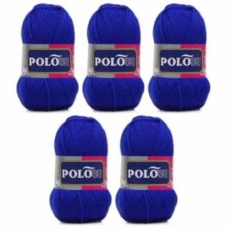Polosu Lüks Patik El Örgü İpi 360 Saks Mavisi ( 5 Adet ) - 2
