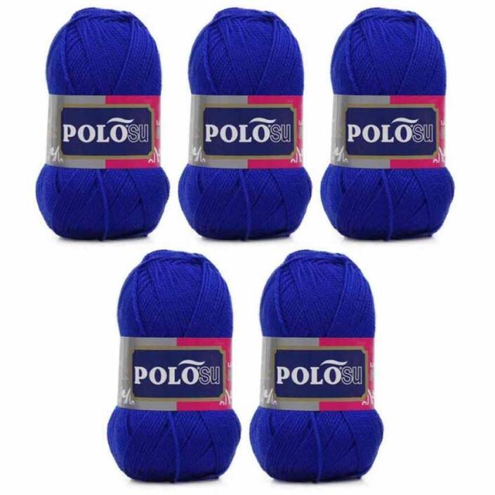 Polosu Lüks Patik El Örgü İpi 360 Saks Mavisi ( 5 Adet ) - 2