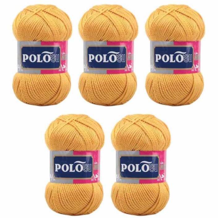 Polosu Lüks Patik El Örgü İpi 363 Hardal ( 5 Adet ) - 2