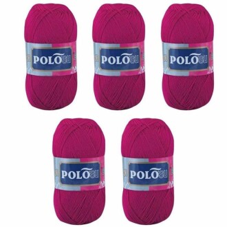 Polosu Lüks Patik El Örgü İpi 369 Açık Fuşya ( 5 Adet ) - 2