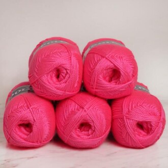 Polosu Lüks Patik El Örgü İpi 375 Koyu Şeker Pembe ( 5 Adet ) - 3