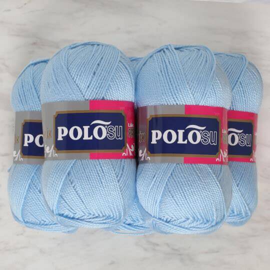 Polosu Lüks Patik El Örgü İpi 377 Bebe Mavi ( 5 Adet ) - 3