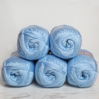 Polosu Lüks Patik El Örgü İpi 377 Bebe Mavi ( 5 Adet ) - 4