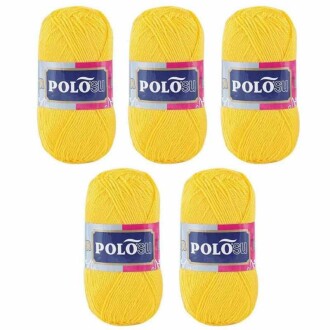 Polosu Lüks Patik El Örgü İpi 384 Koyu Sarı ( 5 Adet ) - 2