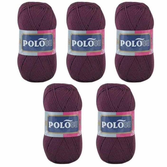 Polosu Lüks Patik El Örgü İpi 398 Koyu Mürdüm ( 5 Adet ) - 2