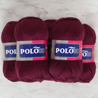 Polosu Lüks Patik El Örgü İpi 398 Koyu Mürdüm ( 5 Adet ) - 3
