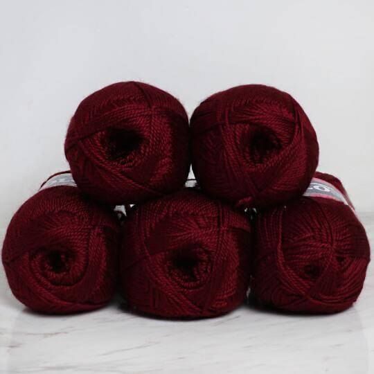 Polosu Lüks Patik El Örgü İpi 399 Bordo ( 5 Adet ) - 3