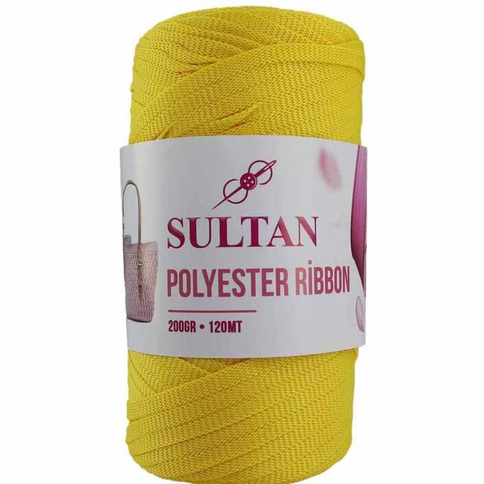 Polyester Ribbon Makrome ( 200 Gr ) 607 Sarı - 1