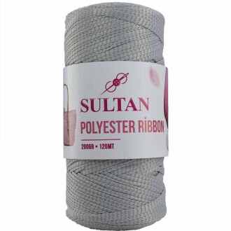Polyester Ribbon Makrome ( 200 Gr ) 636 Açık Gri - Sultan