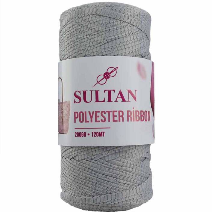 Polyester Ribbon Makrome ( 200 Gr ) 636 Açık Gri - 1