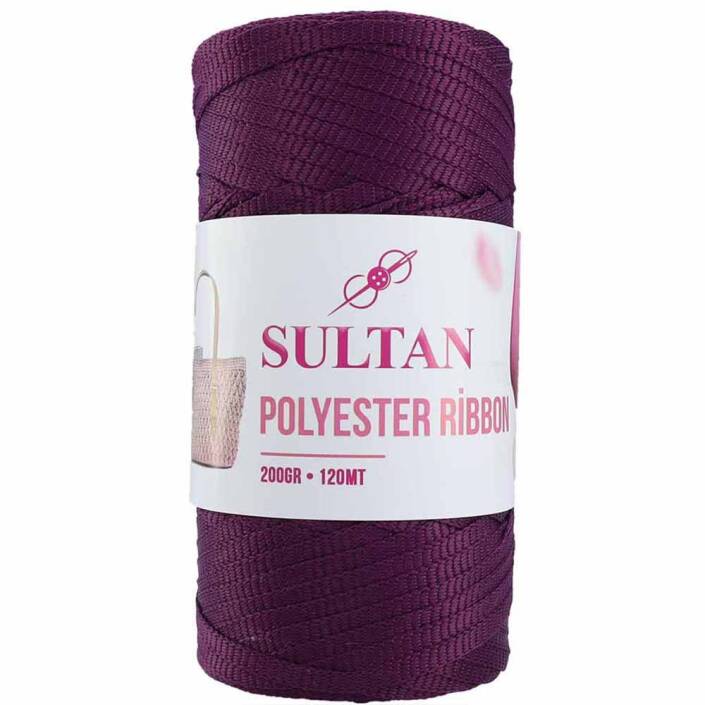 Polyester Ribbon Makrome ( 200 Gr ) 638 Mürdüm - 1