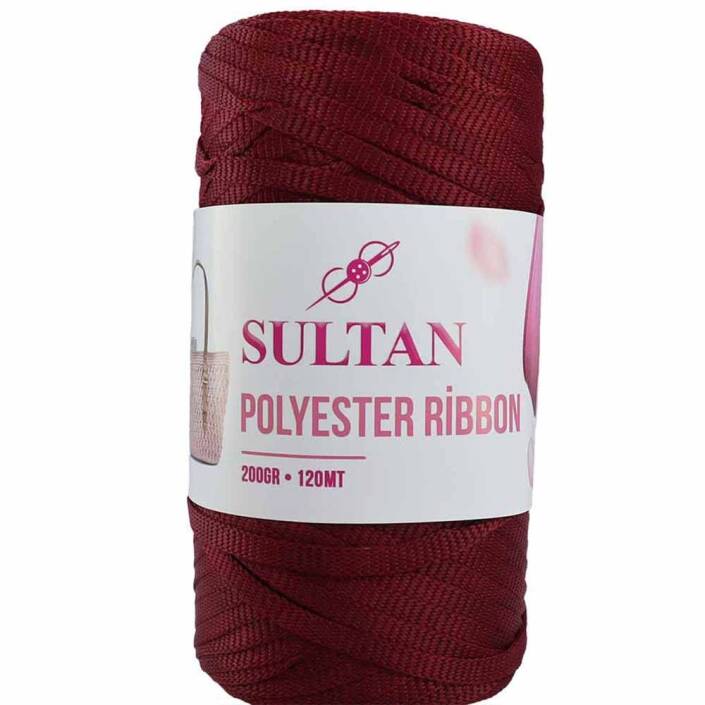 Polyester Ribbon Makrome ( 200 Gr ) 639 Bordo - 1