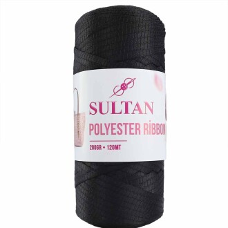 Polyester Ribbon Makrome ( 200 Gr ) 640 Siyah - Sultan
