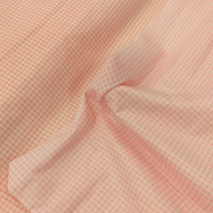 Poplin Kumaş Pembe Kareli - 1