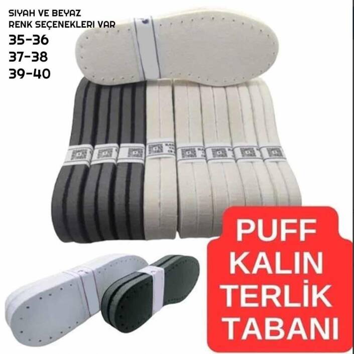 Puff Kalın Terlik Bot Tabanı Üç Katmanlı ( 1 Çift ) - 1