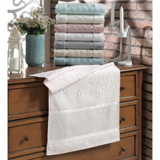 Rüya Etamin İşleme Kanaviçe Havlusu Düz ( 50x90 ) 1 Adet - 2