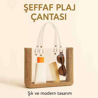 Şeffaf Çanta Kiti - Şeffaf Plaj Çantası 2 Parça - 7