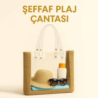 Şeffaf Çanta Kiti - Şeffaf Plaj Çantası 2 Parça - 5