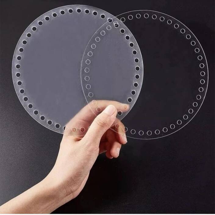 Şeffaf Çanta Plakası ( 2 Adet ) Yuvarlak 20x20 Cm - 1