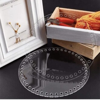 Şeffaf Çanta Plakası ( 2 Adet ) Yuvarlak 20x20 Cm - 2