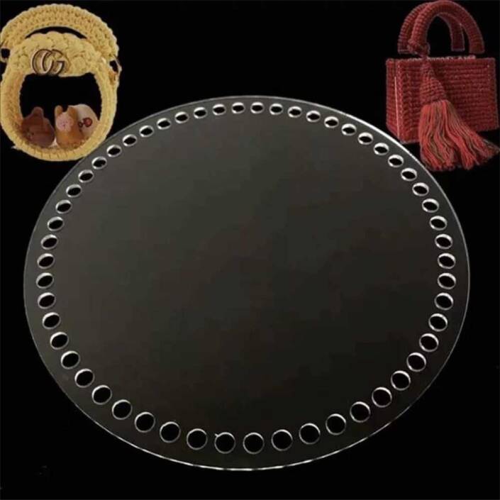 Şeffaf Çanta Plakası ( 2 Adet ) Yuvarlak 20x20 Cm - 6