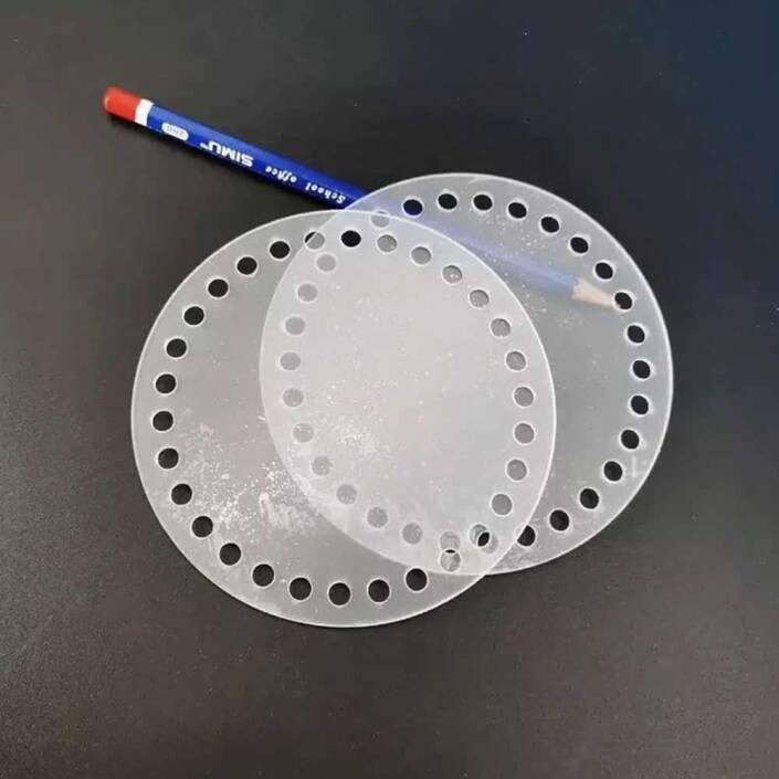 Şeffaf Çanta Plakası ( 2 Adet ) Yuvarlak 20x20 Cm - 7