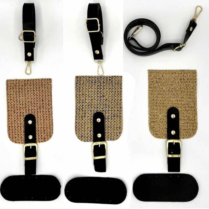 Simli Çanta Kapağı Seti Siyah Tokalı - 1