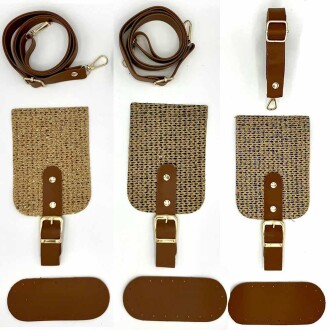 Simli Çanta Kapağı Seti Taba Tokalı - Orivyum