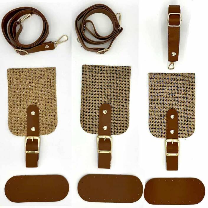 Simli Çanta Kapağı Seti Taba Tokalı - 1