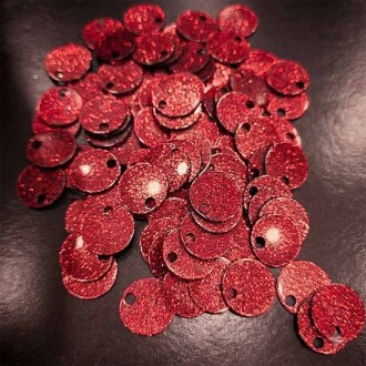 Simli Kalın Pul ( Yaklaşık 100 Adet ) Kırmızı - Orivyum