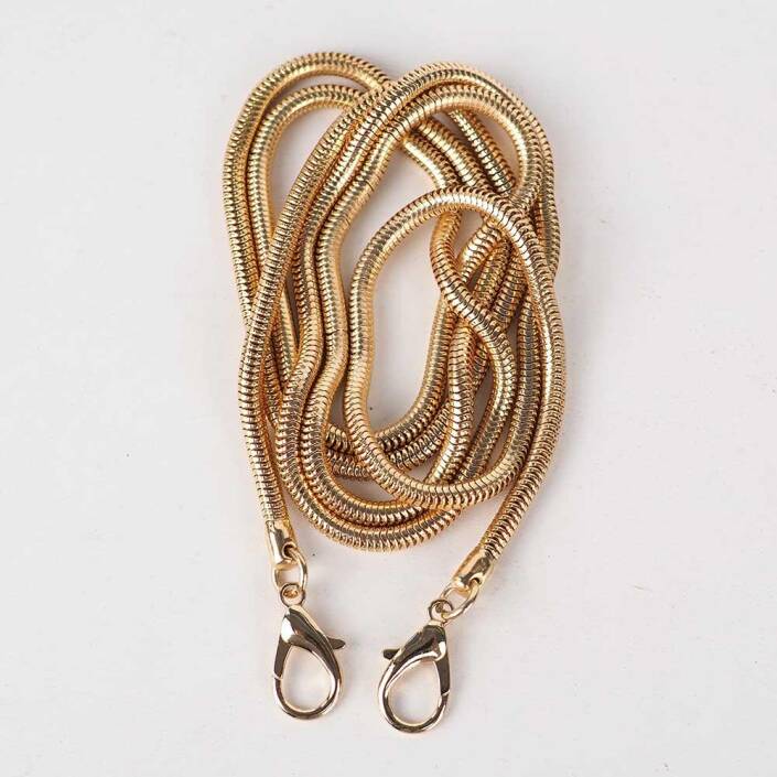 Solucan Model Kancalı Çanta Zinciri Altın - 1