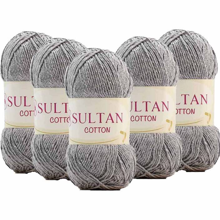 ( 5 Adet ) Sultan Cotton Amigurumi İpi No:05 Açık Gri - 1