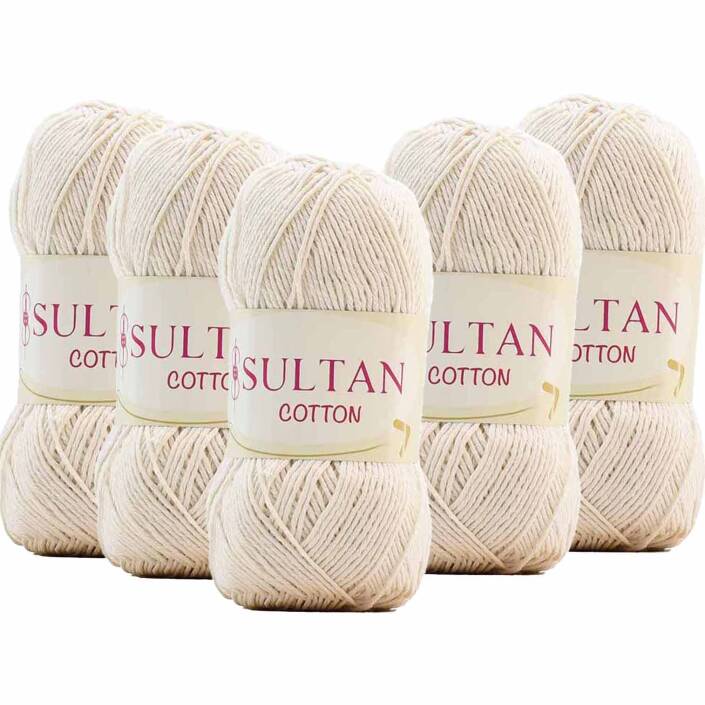 ( 5 Adet ) Sultan Cotton Amigurumi İpi No:00 Açık Krem - 1