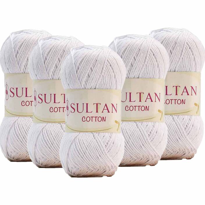 ( 5 Adet ) Sultan Cotton Amigurumi İpi No:02 Beyaz - 1