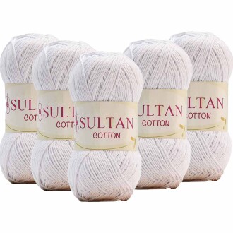 ( 5 Adet ) Sultan Cotton Amigurumi İpi No:02 Beyaz - Sultan