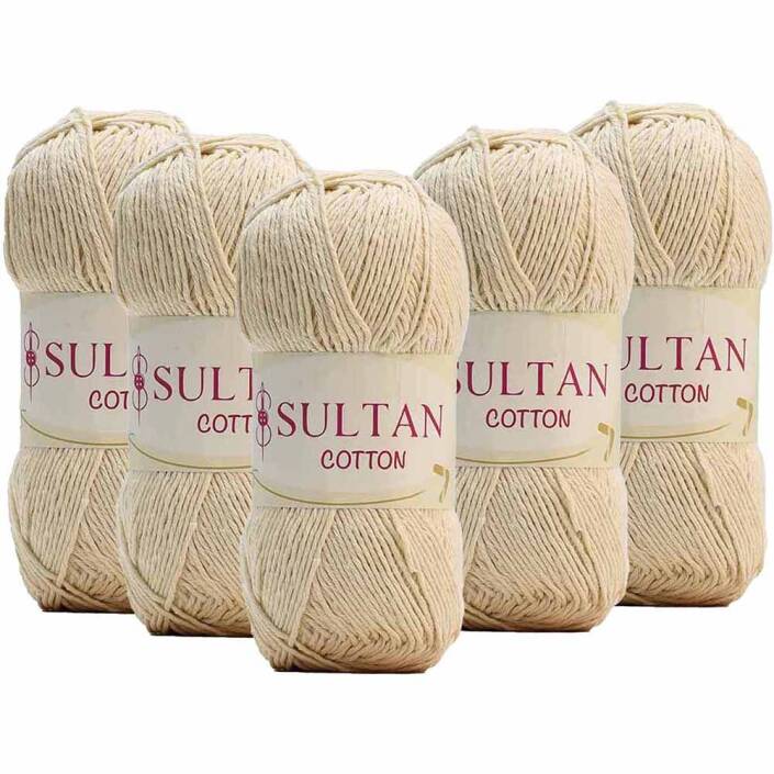 ( 5 Adet ) Sultan Cotton Amigurumi İpi No:01 Ekru Krem - 1