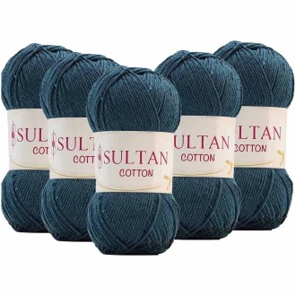 ( 5 Adet ) Sultan Cotton Amigurumi İpi No:17 Petrol Mavi - Sultan