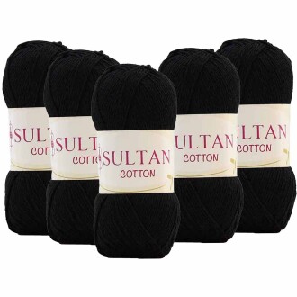 ( 5 Adet ) Sultan Cotton Amigurumi İpi No:32 Siyah - Sultan