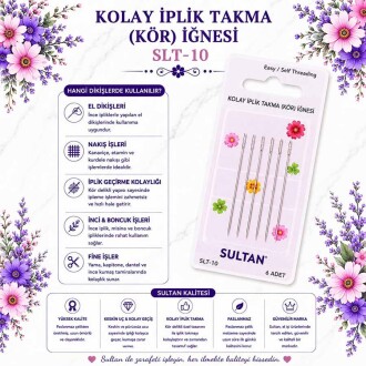 Sultan Kolay iplik Takma İğnesi ( Kör ) SLT-10 - Sultan