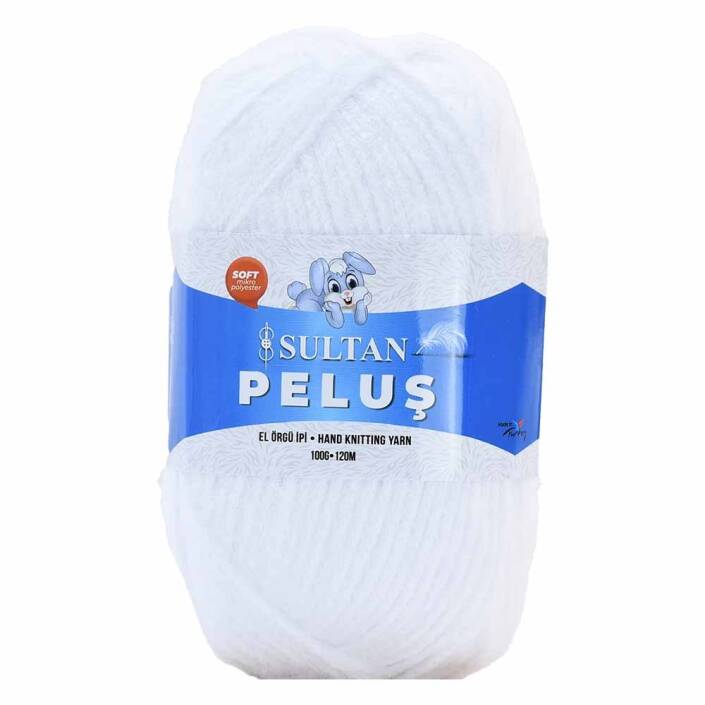 Sultan Peluş Kürk İp 2261 Beyaz ( 100 Gram ) - 1