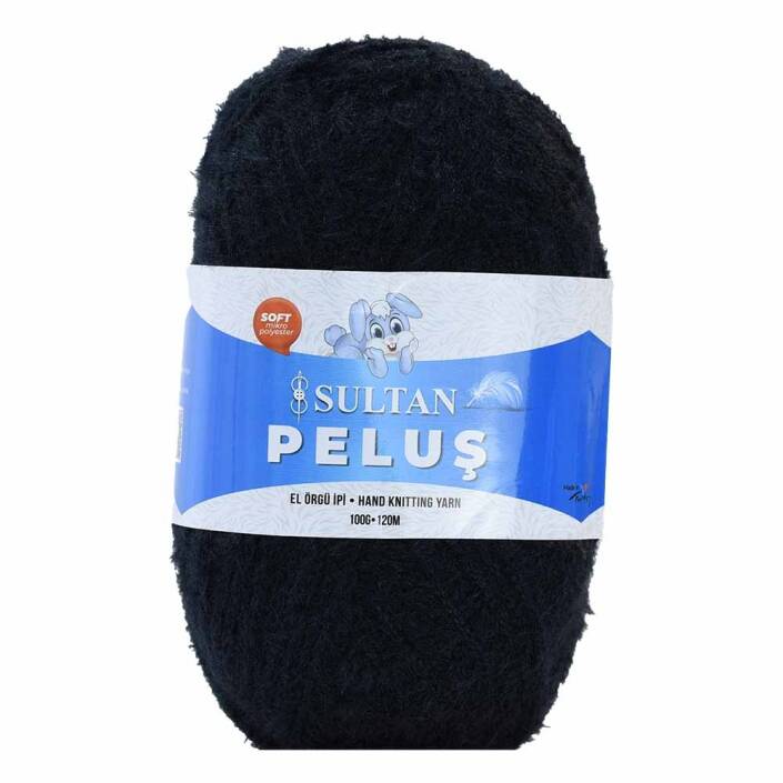 Sultan Peluş Kürk İp 2290 Siyah ( 100 Gram ) - 1