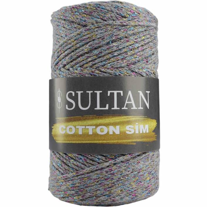 Sultan Simli Pamuk Makrome ( Cotton Sim ) 405 Gri Renli Sim - 1