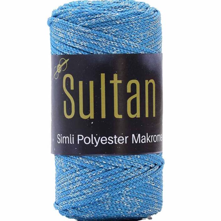 Sultan Simli Polyester Makrome NO:3 ( 100 Gram ) 1230 Mavi - 1