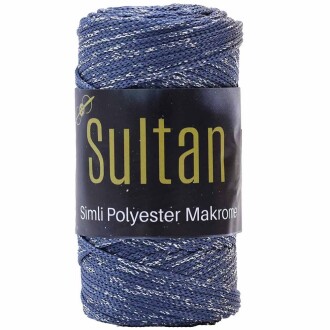 Sultan Simli Polyester Makrome NO:3 ( 100 Gram ) 1236 Denim - Sultan